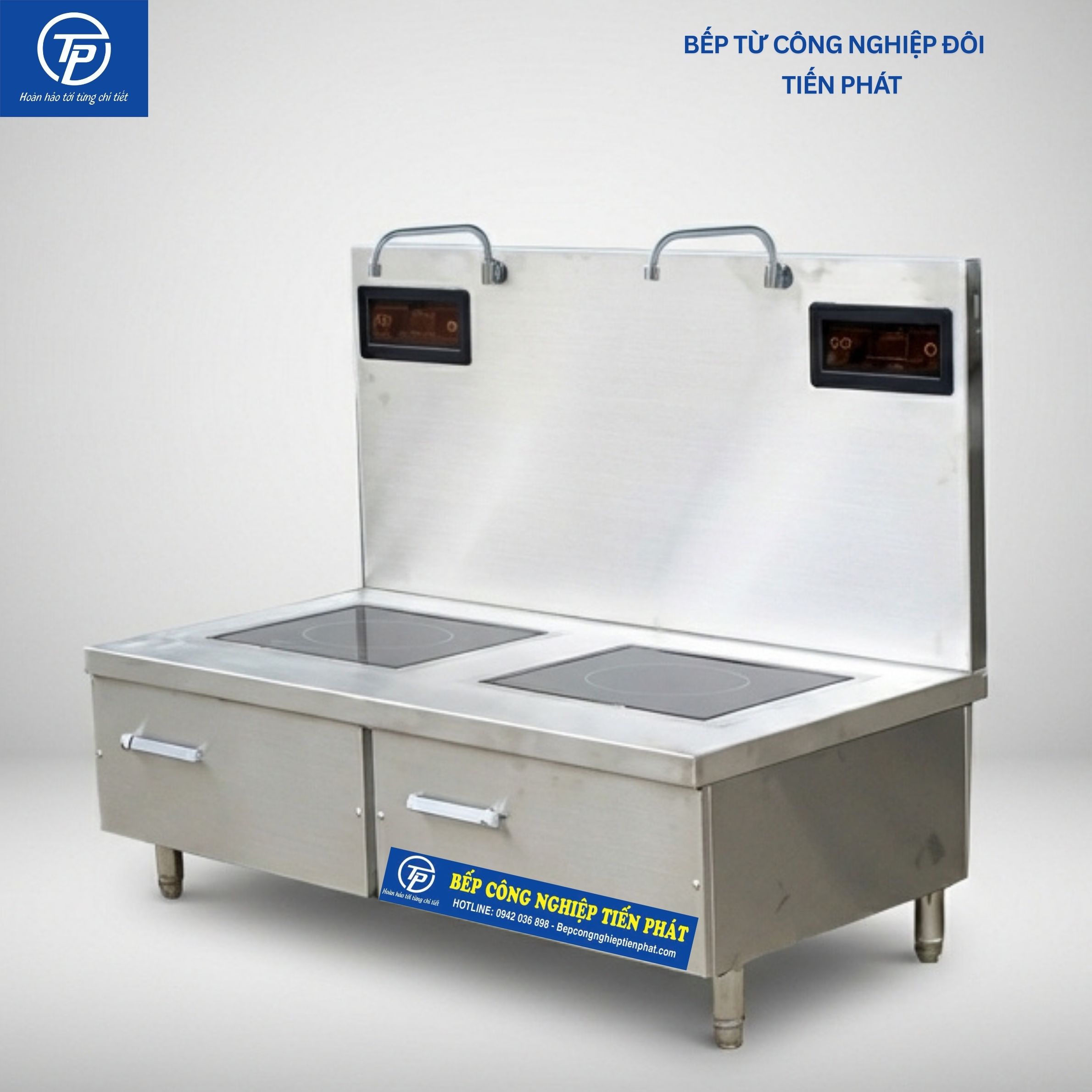 Bếp Từ Công Nghiệp Đôi 8kw Mặt Phẳng